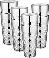 Vista 8 de Beasea Mini vasos de acero inoxidable, juego de 4 vasos de metal de 6 onzas, apilables de acero inoxidable 304, vasos de doble pared con aislamiento