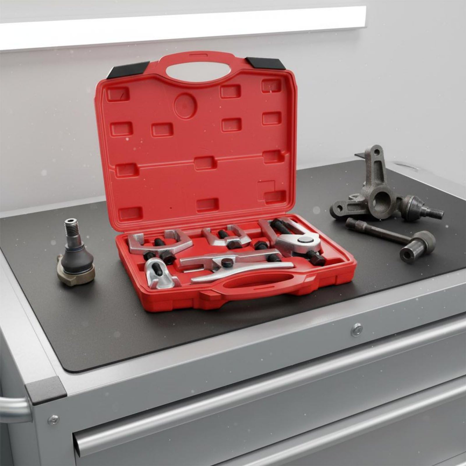Estrattore Snodo Sferico Kit Attrezzi Chassis Separatore Sospensione Smonta Testine Tirante Lega Acciaio Operazioni Veloci Adatto per Garage Servizio Anteriore, Rosso