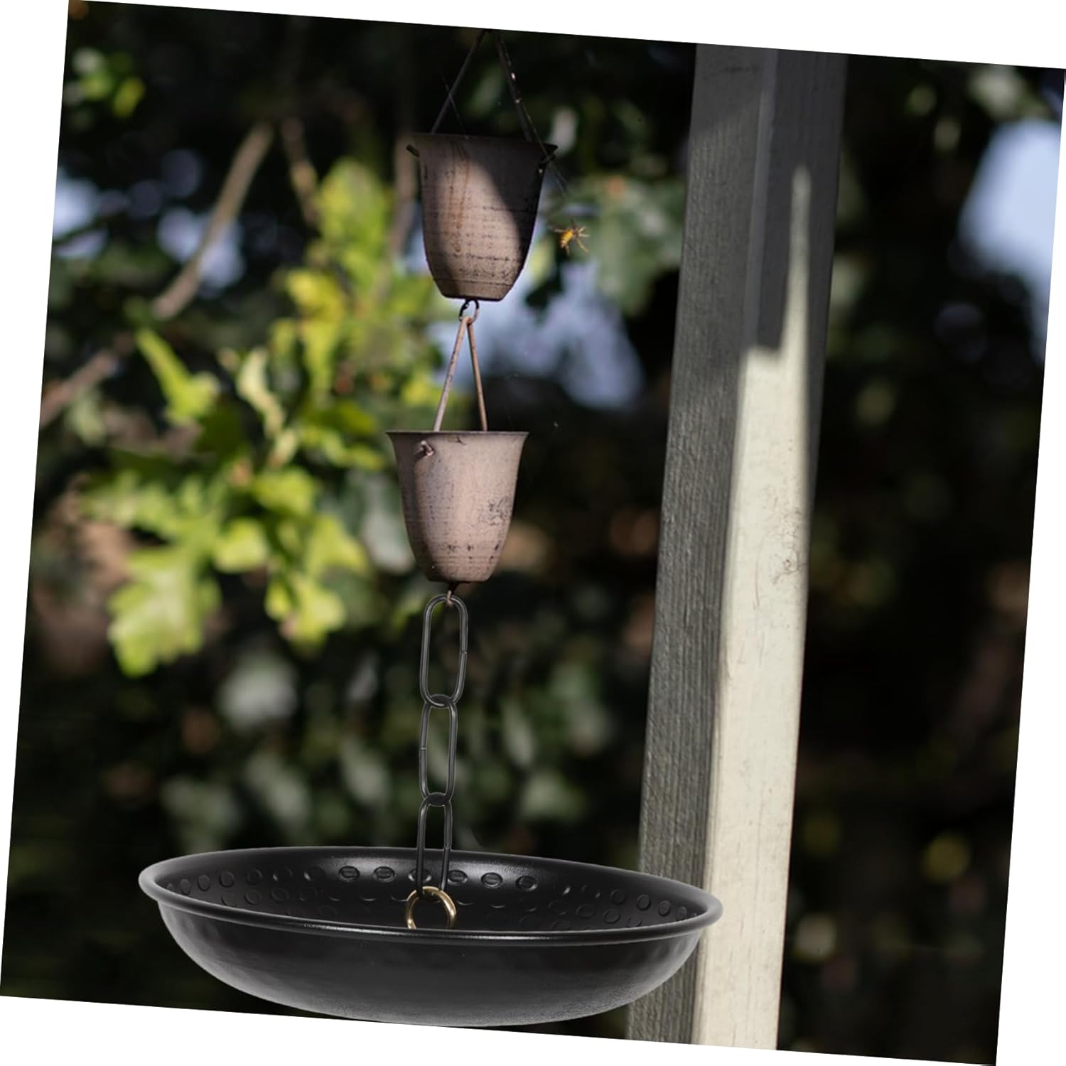 Levemolo Rain Chain Basin Tray Rain Chain Container for Roof Gutter Cup Holder for Garden Decor