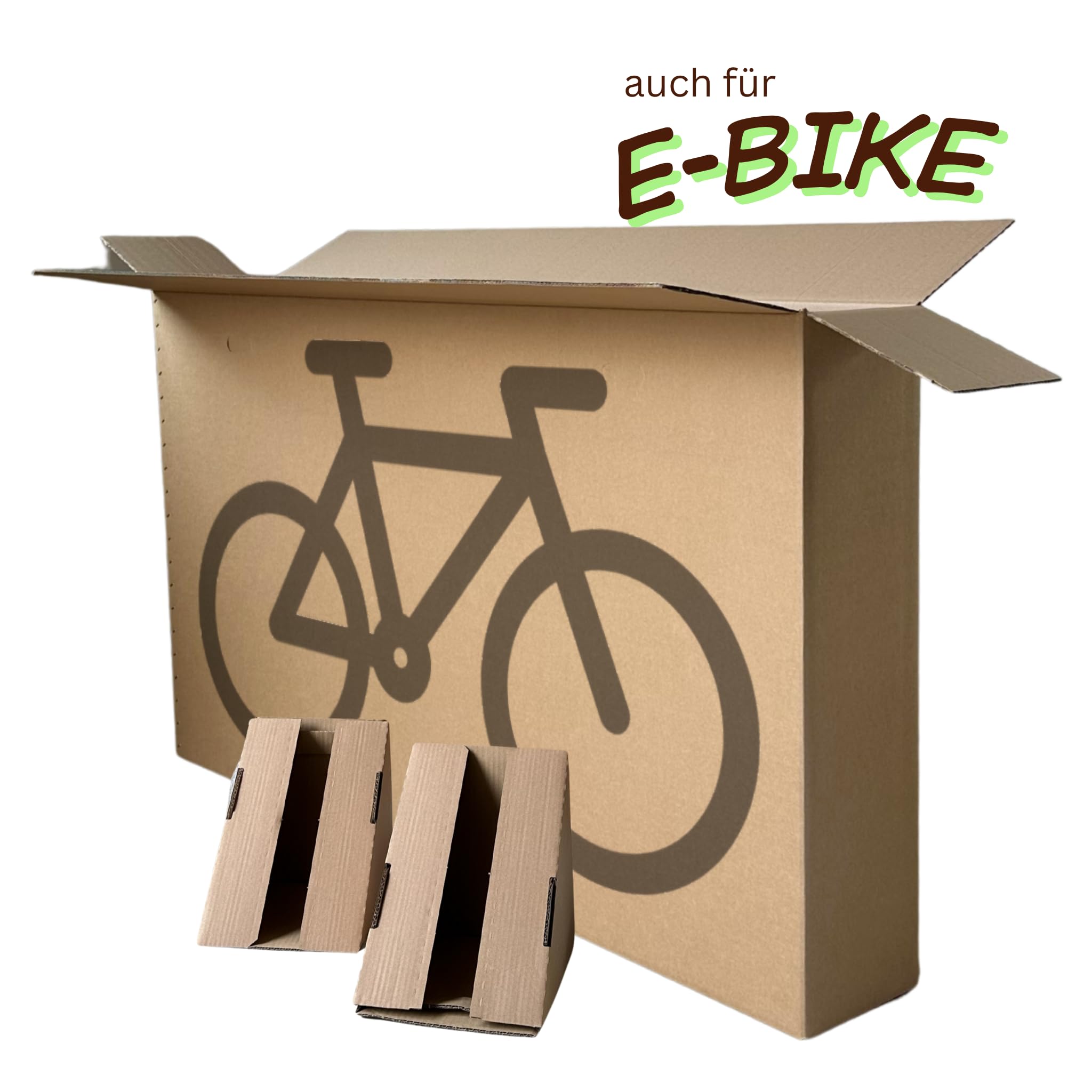 Großer Fahrradkarton/-verpackung (1 Stk) 1800x250x1000mm 2-wellig mit Reifenfixierung (2 Stk.) Bürobedarf & Schreibwaren