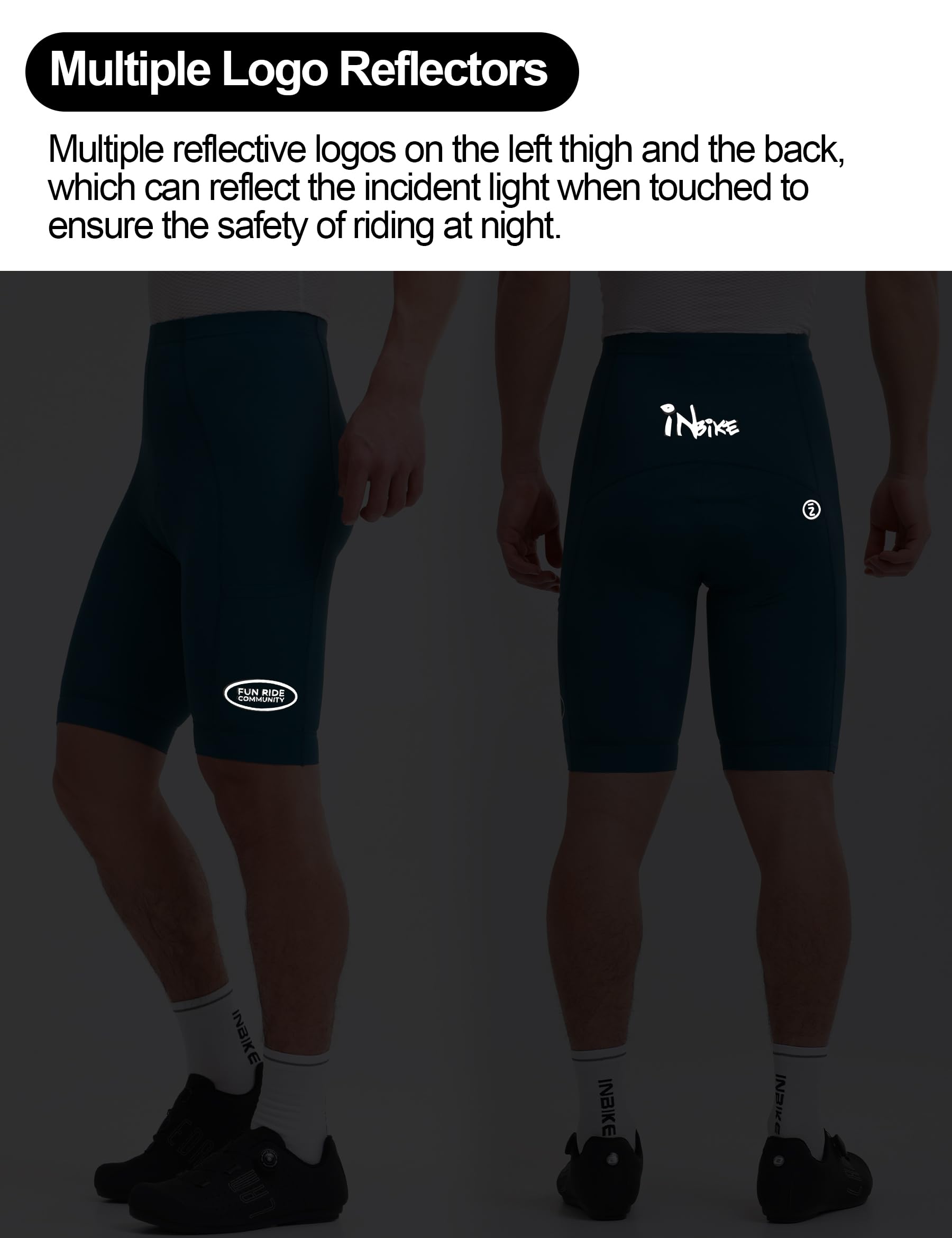 INBIKE Cuissard Cyclisme Homme Rembourré Gel Poches Côtés VTT Vélo Route YZ572
