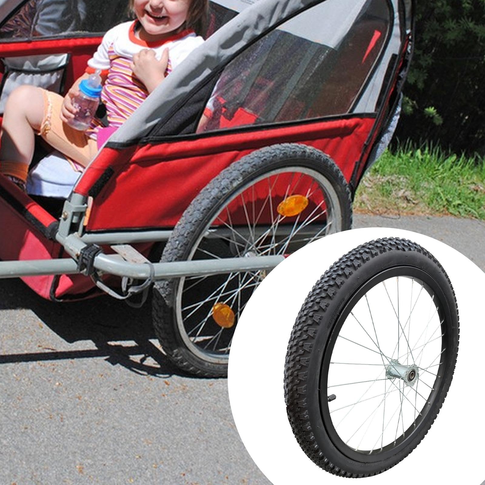 Roue De Remorque Vélo 20 Pouces - Heavy Duty - Rayons Acier - Installation Facile