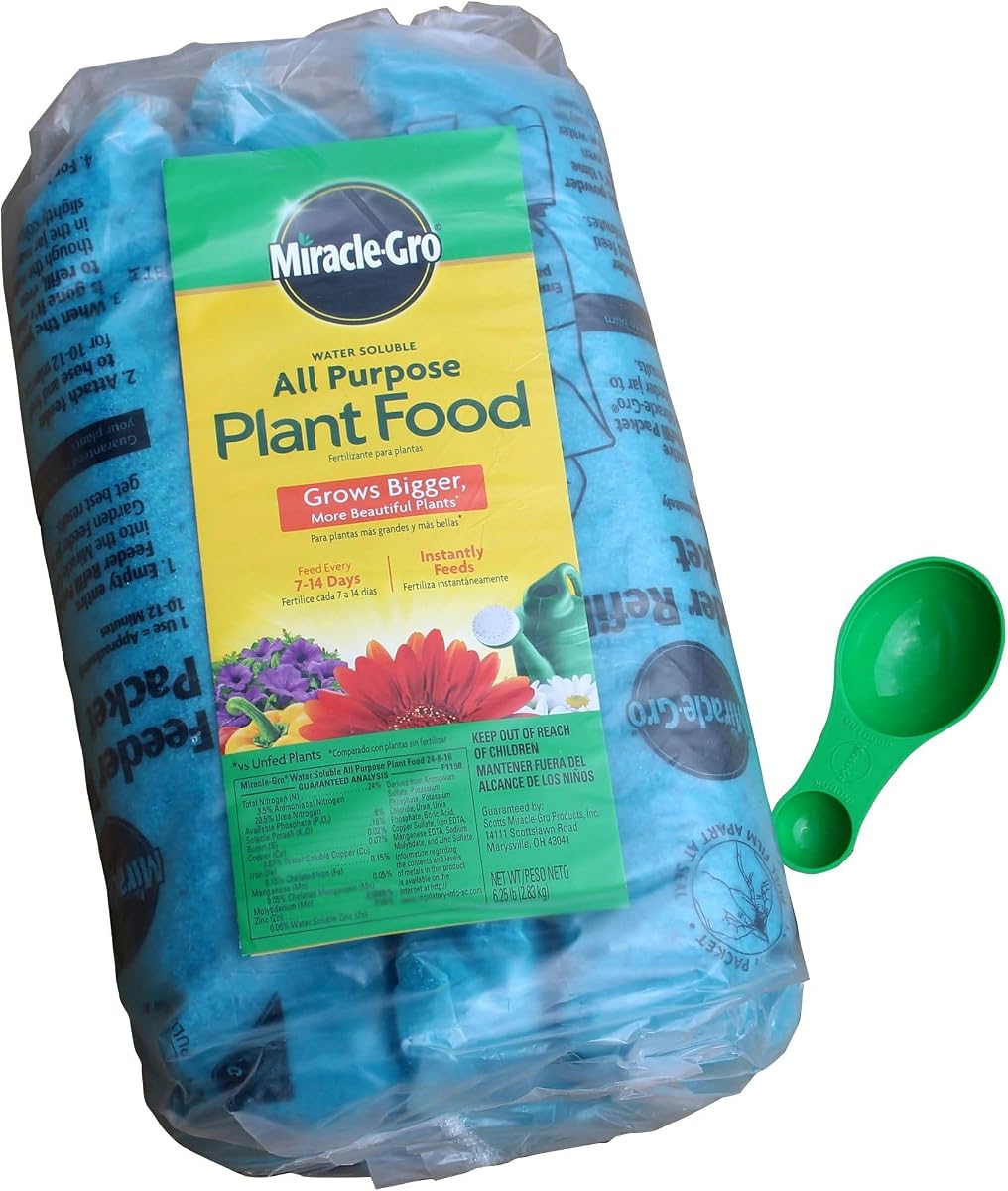 Miracle-Gro Alimento vegetal multiuso soluble en agua, 6.25 lb | Fertilizante para todas las plantas de interior o exterior, incluidas rosas, flores, hortalizas, plantas de interior, árboles y arbustos.