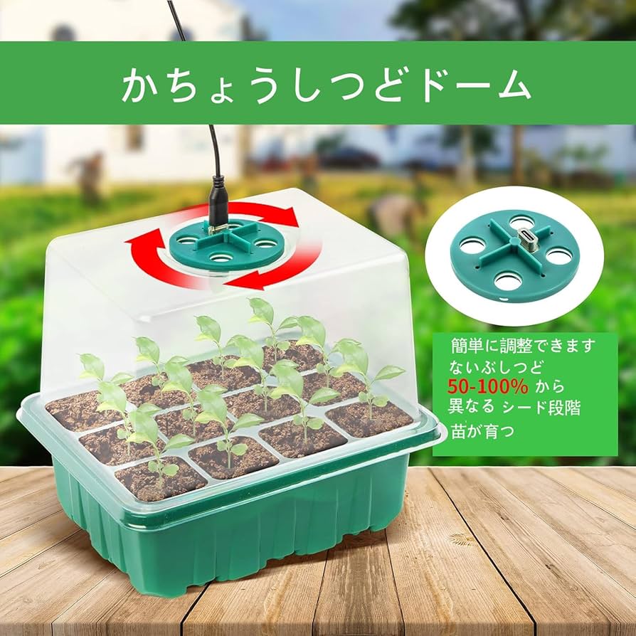 Amazon.co.jp: 育苗ポッ 6個入り LEDライト付き 種蒔きポット