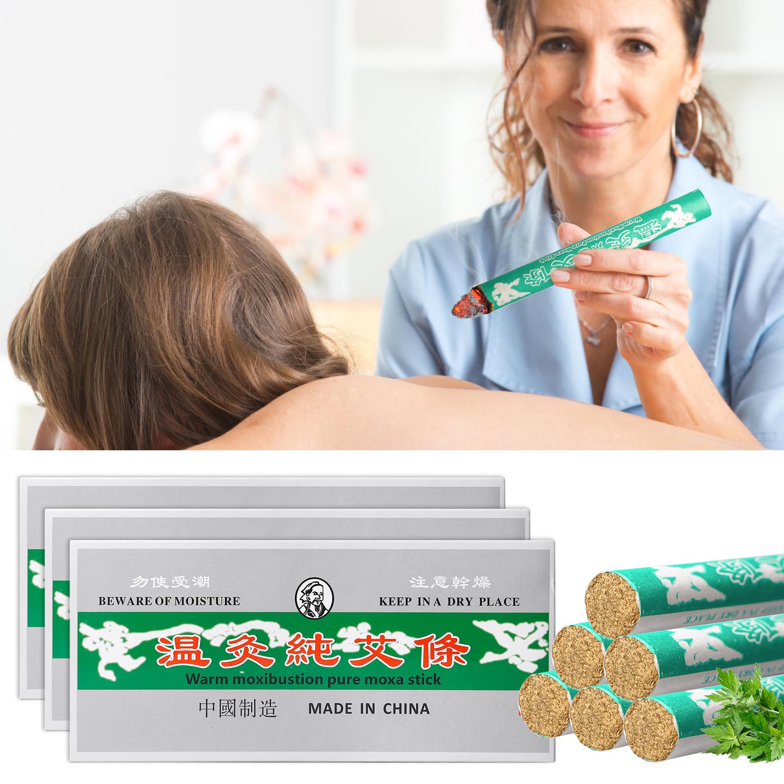 30 unidades de palos de moxa naturales puros, moxa rollos, moxa puros, moxa Roll Sticks puro natural hecho a mano para ancianos, mujeres (rollos de moxibustión)