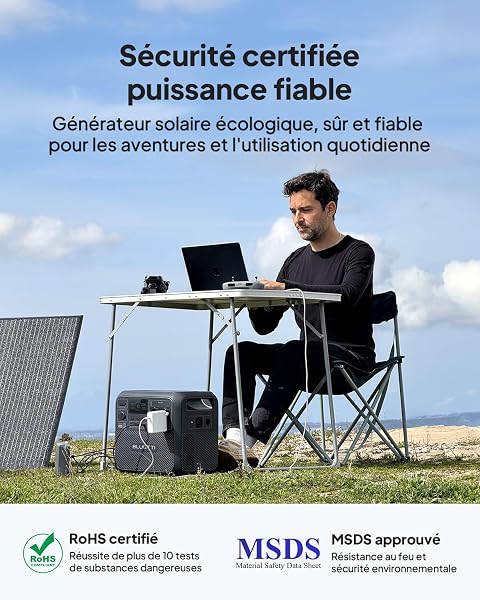 BLUETTI Elite 200 V2 Générateur Électrique Portable avec 350W Panneau Solaire, 2073,6Wh avec 2 Prises CA 2600W, Durée de Vie de 17 Ans, Alimentation de Secours LiFePO4 pour Camping-car - 3