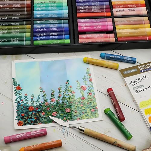 Miniatura 4 de MONT MARTE Pasteles al óleo extrasuaves, colores brillantes surtidos, vibrantes y mantecosos, versátiles para mezclar, capas y sombreado, ideales