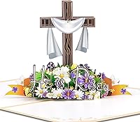 Vista 9 de GREETING ART Easter Pop Up Card, 3D Colorful Lily Cross Rabbit Bouquet Design, 3D Easter Bouquet Greeting Cards, Spring Gift Cards for Kids, Boy