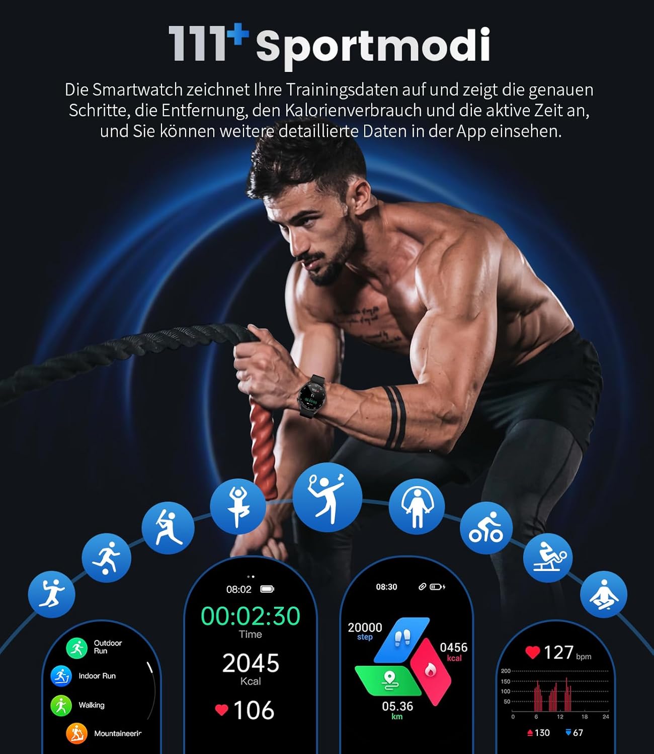 Orologio Smartwatch Uomo Chiamata e Risposta, 1,39 Fitness Smartwatch con Notifiche Messaggi Contapassi Cardiofrequenzimetro Pressione Sanguigna SpO2 Sonno, Orologio Sportivo per Android iOS Nero Orologio Smartwatch Uomo Chiamata e Risposta, 1,39 Fitness Smartwatch con Notifiche Messaggi Contapassi Cardiofrequenzimetro Pressione Sanguigna SpO2 Sonno, Orologio Sportivo per Android iOS Nero