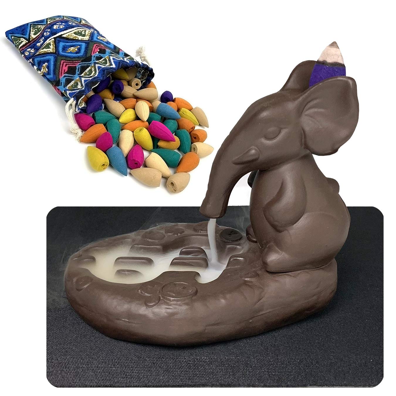 Ceramic Backflow Incense Burner Incense Ash Catcher Aromatherapy Home Decor Buddhist Waterfall Censer Incense Coil Stick Holder