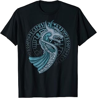Dragon Boat Runes Circle Norse Compass Viking Fan T-Shirt