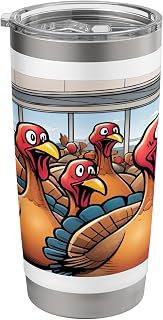 Thanksgiving Turkeys at The Airport for Holiday Travel Stainless Steel Insulated Tumbler