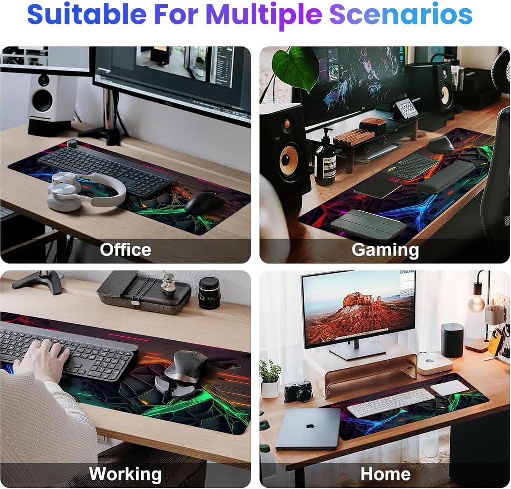 ZORBES® BrandName Oversized Desktop Keyboard Mat Mouse Pad with Fashion 3D Digitally Printed Artwork - Anti-Slip Large Desk Pad for Office, Gaming, and Home Decoration Workspace Upgrade