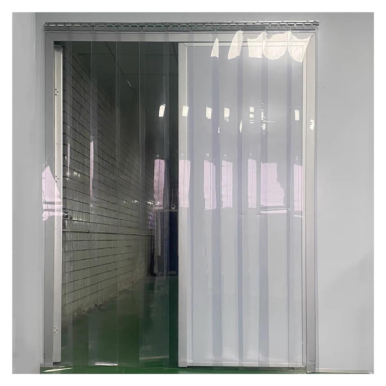 Rideau à lanières en PVC transparent isolant 195 x 300 cm (76,77 x 118,11 po) - Rabat de porte en vinyle durable pour chambres froides, réfrigérateurs et entrepôts - Robuste, installation fa