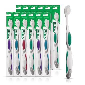 Sunstar 509P GUM Summit+ Toothbrush, Compact Head, Sensitive Bristle Pack of 12
