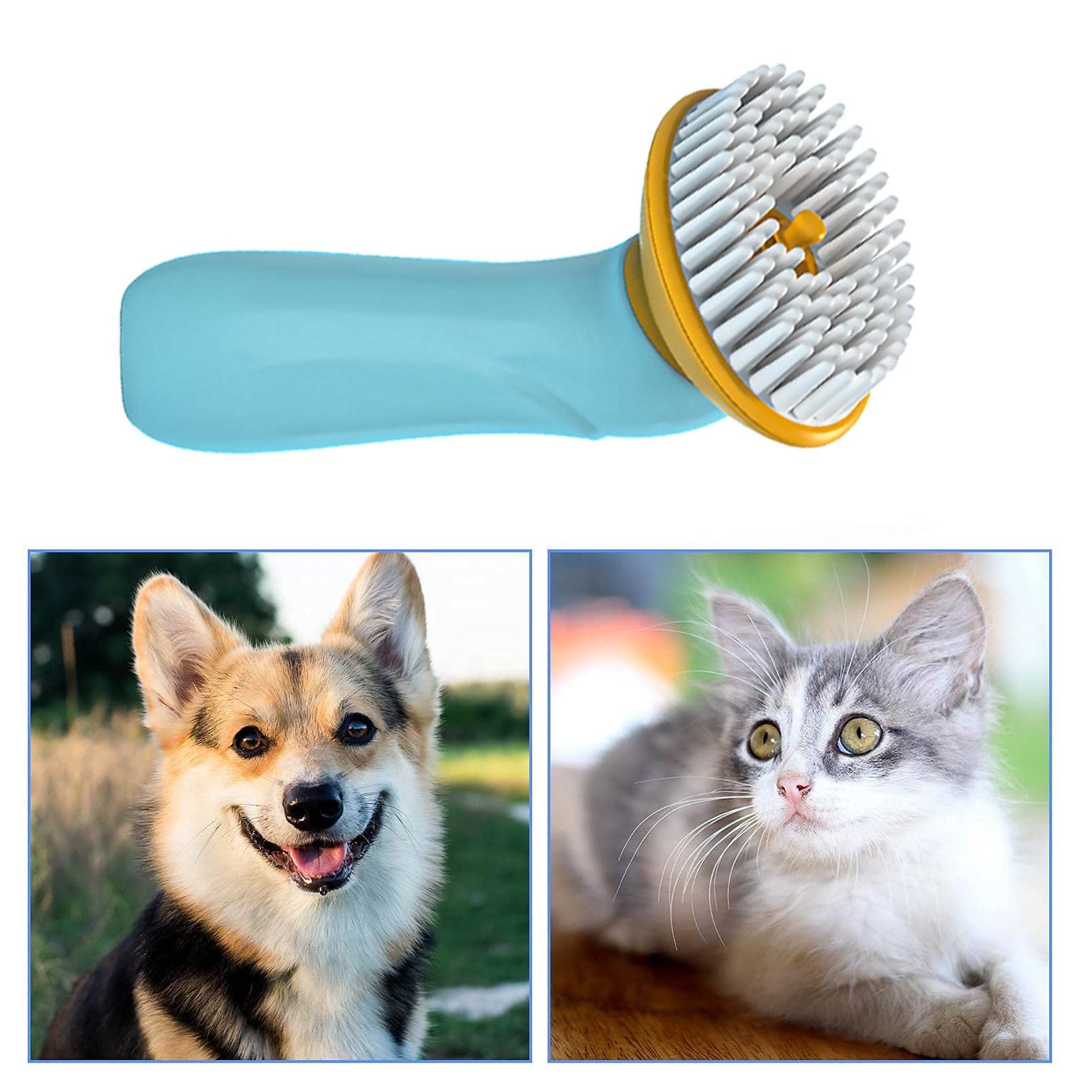 Cepillo de baño para perros Cepillo de masaje para baño de mascotas para perros y gatos Cepillos de masaje para mascotas para muda y aseo del cabello Cepillos para animales Dispensador de champú para