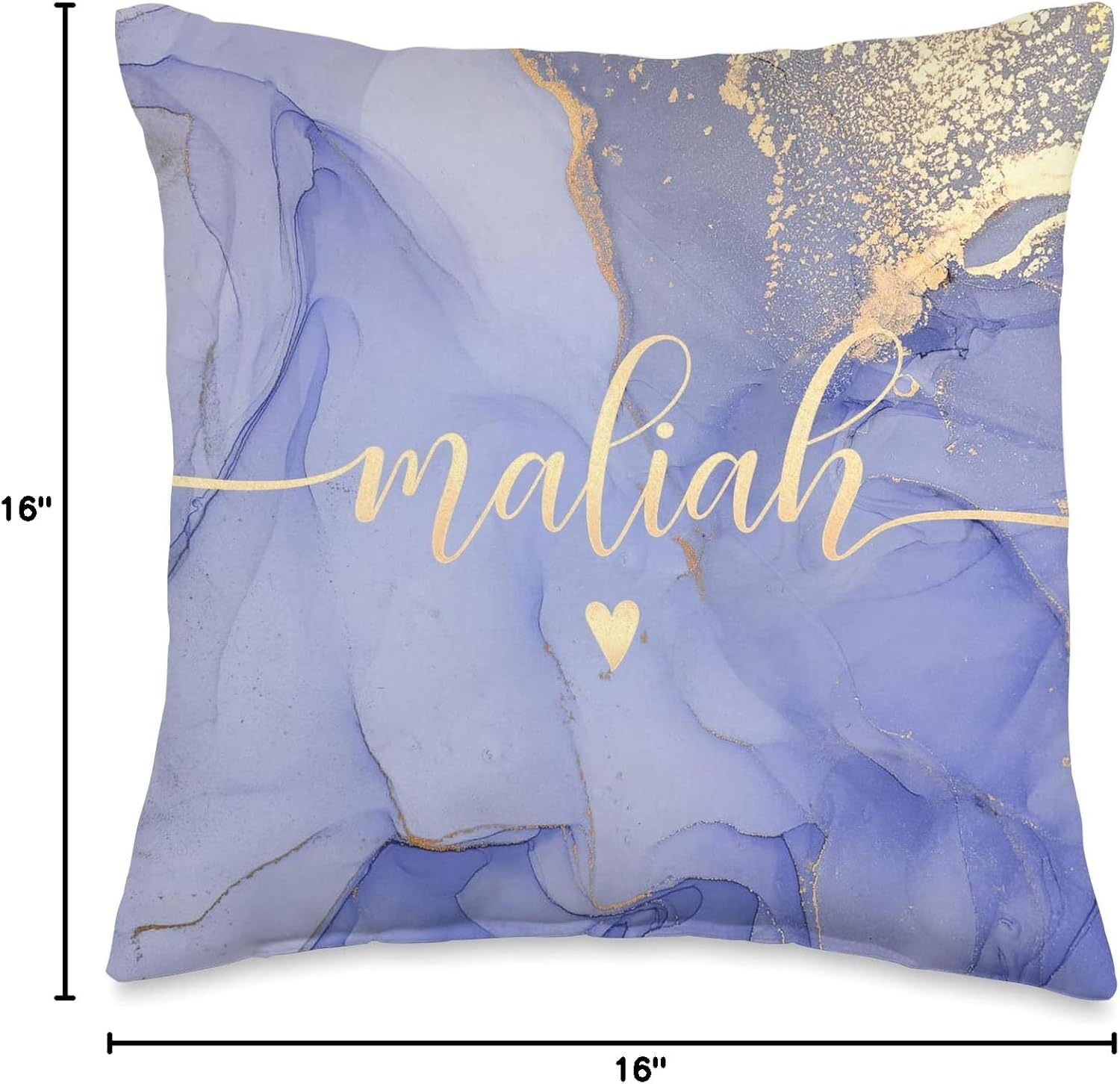 Maliah Letter M Initial Cute Purple Personalized Throw Pillow