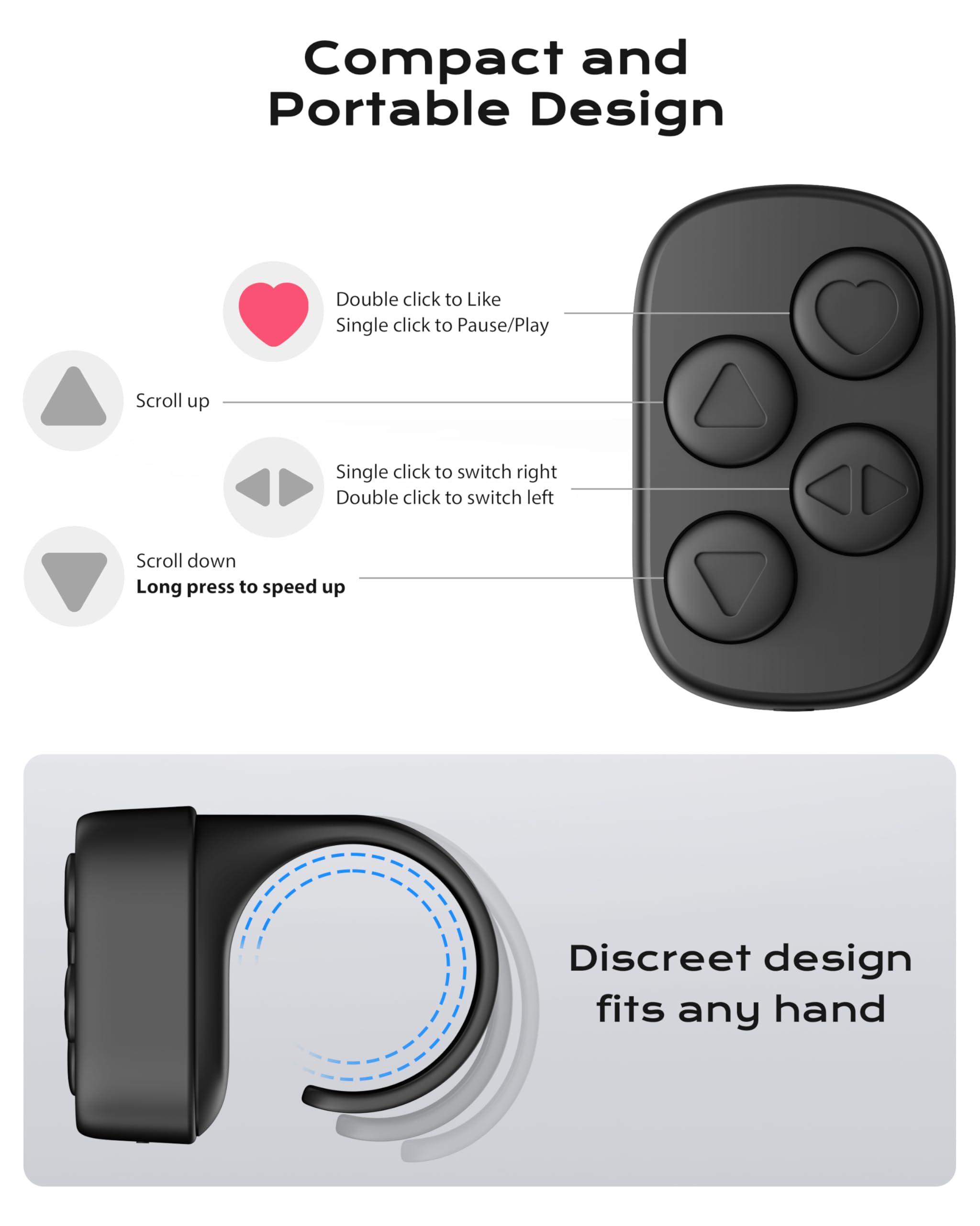 Mando a distancia para TikTok, girador de páginas para iPad iPhone