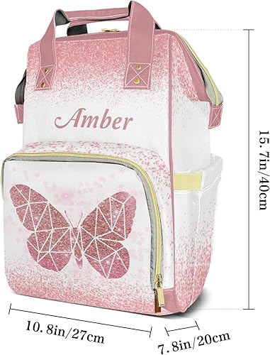 Miniatura 4 de Bolsas de pañales con estampado rosa y blanco para mamá y niña, Personalizado 4