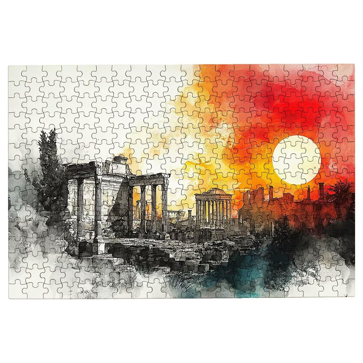 Puzzle 5000 sztuk retro dla dorosłych, puzzle krajobrazy, puzzle 5000 sztuk dla dorosłych, drewniane puzzle z pudełkiem na prezent rozmiar 156 x 105 cm, wyzwanie puzzle dla całej rodziny, prezent