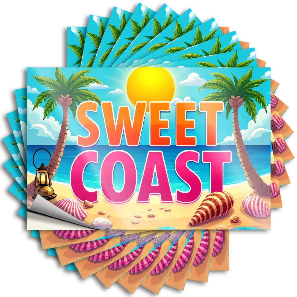Sweet Coast Beach Scene Case Positive - Necessities Decal Self Adhesive Sticker(8X12CM)