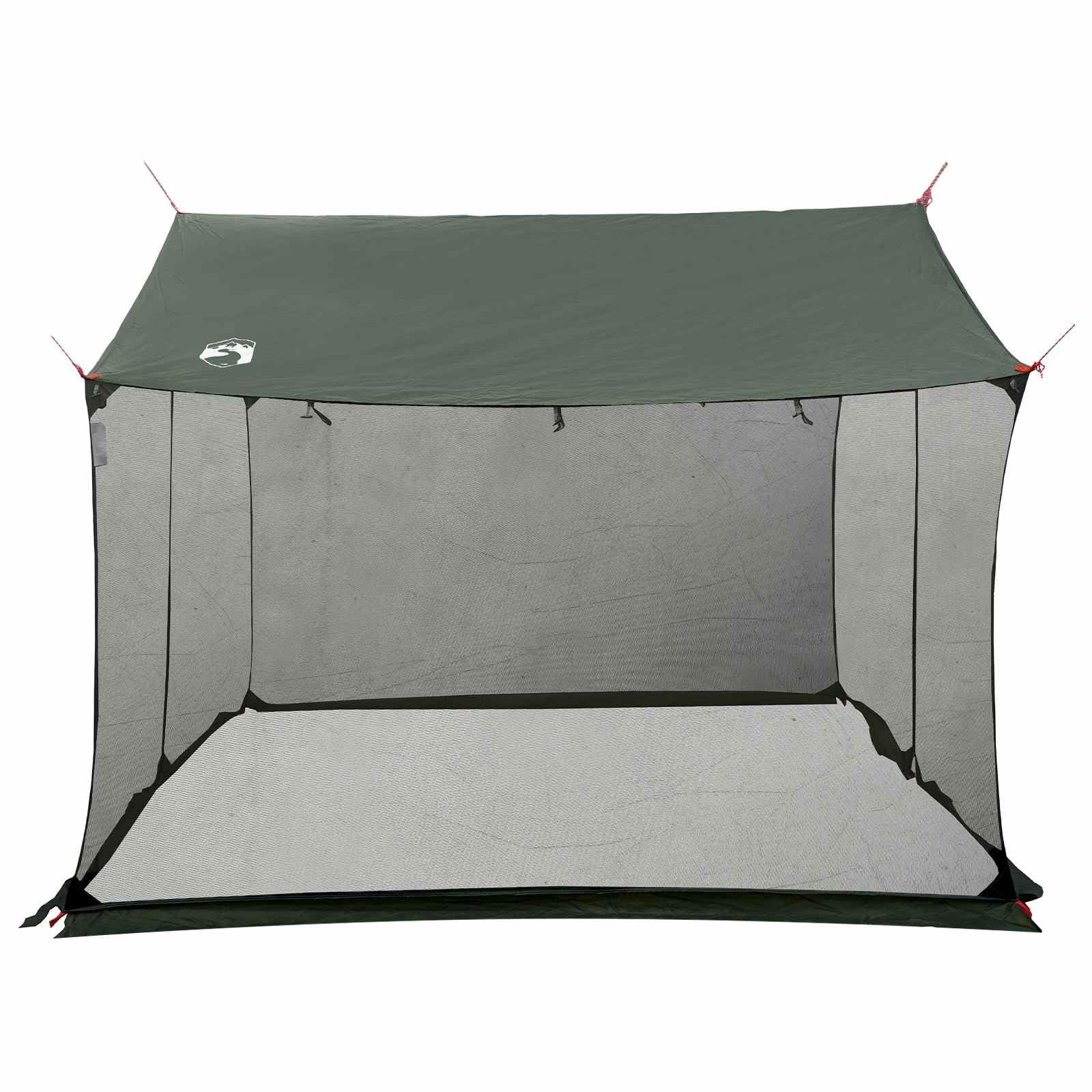 Camping-Tarp mit Mesh-Wänden 270x210x210 cm Pavillon für Garten und Camping Braun Grau Polyester-Dach Stahlrahmen Zelt mit Reißverschlusstür und Abspannseilen