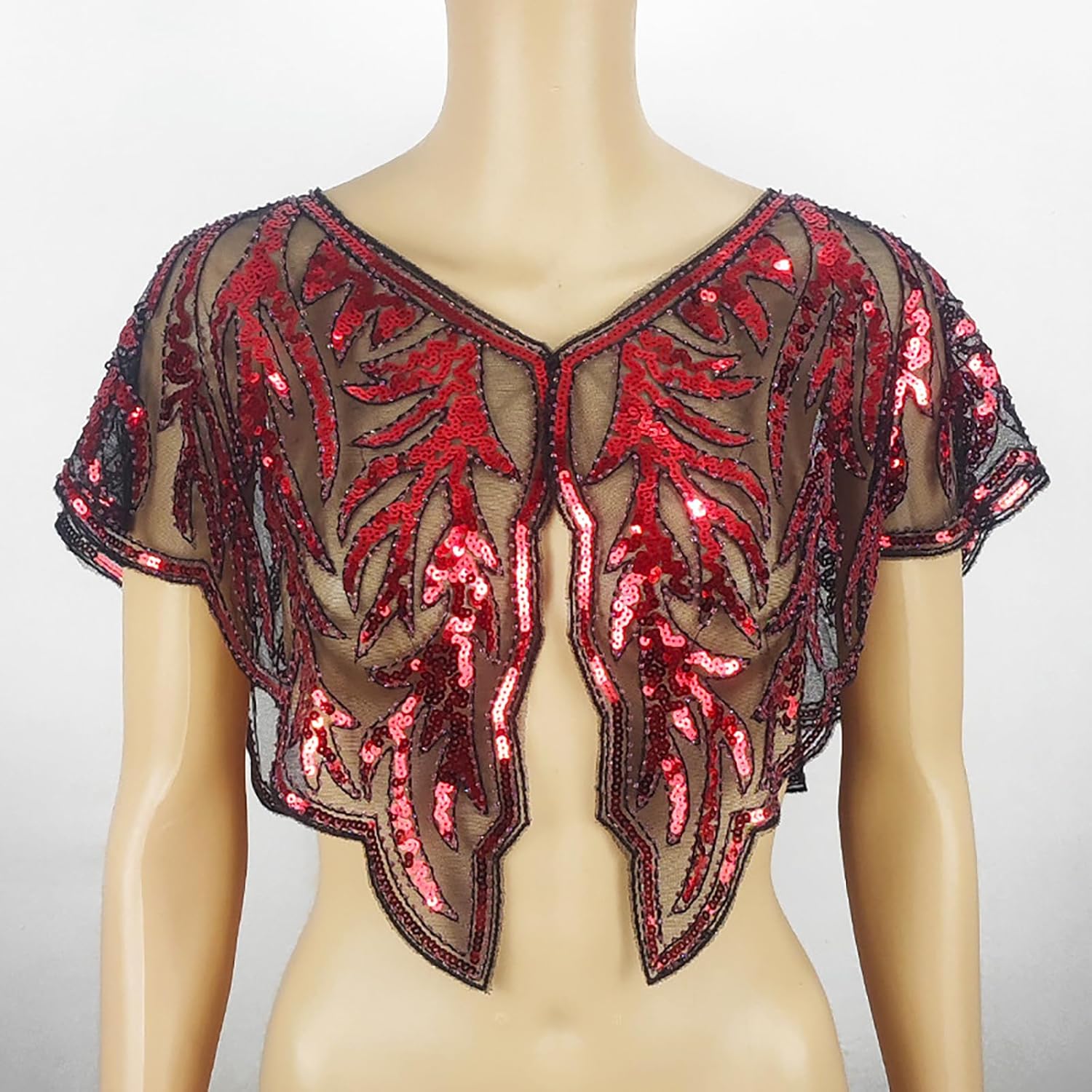 [小さな店] スパンコールチュールイブニングショール レディース ステージショルダーラップ イブニングドレスアクセサリー ショール