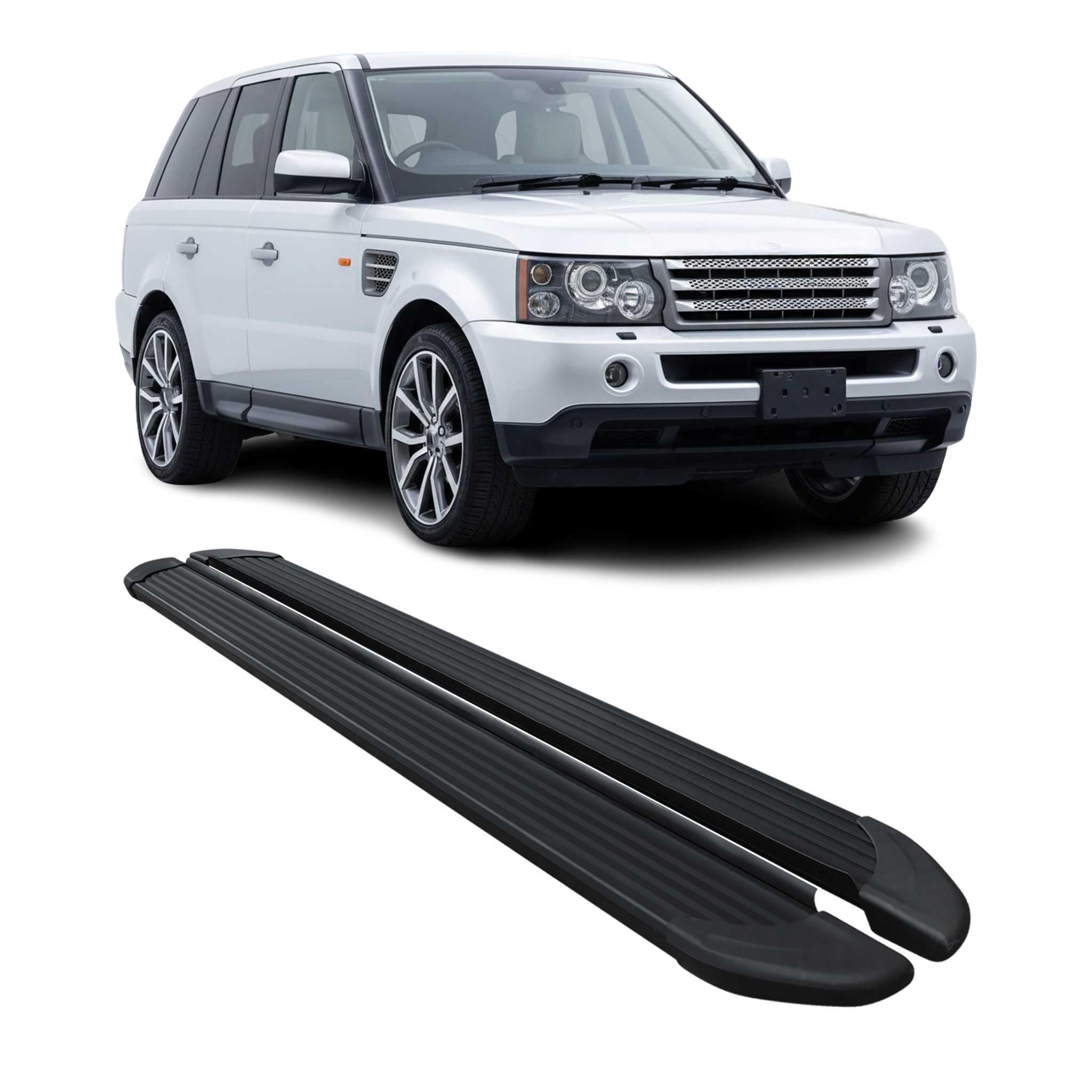OMAC Seitenschweller Trittbretter Schweller kompatibel mit Range Rover Sport 2005-13 Alu Schwarz