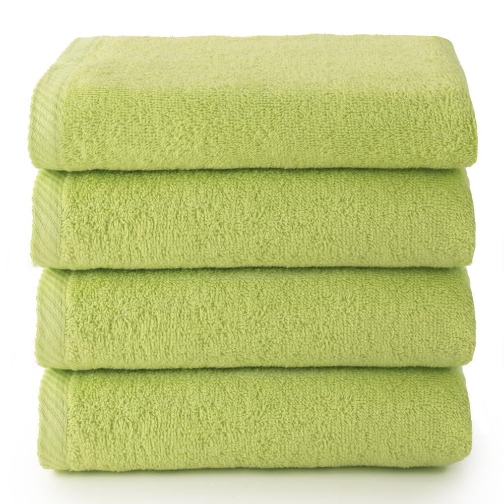 Top Towel Lime - Plus - Bath Towels - 4 Face Towels Or Bidet - 30X50cm - 100% Cotton