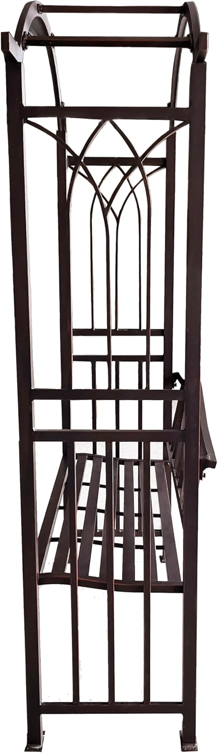 Oakland Living Bronze Aluminum Garden Arbor Arch with 2-Seater Bench