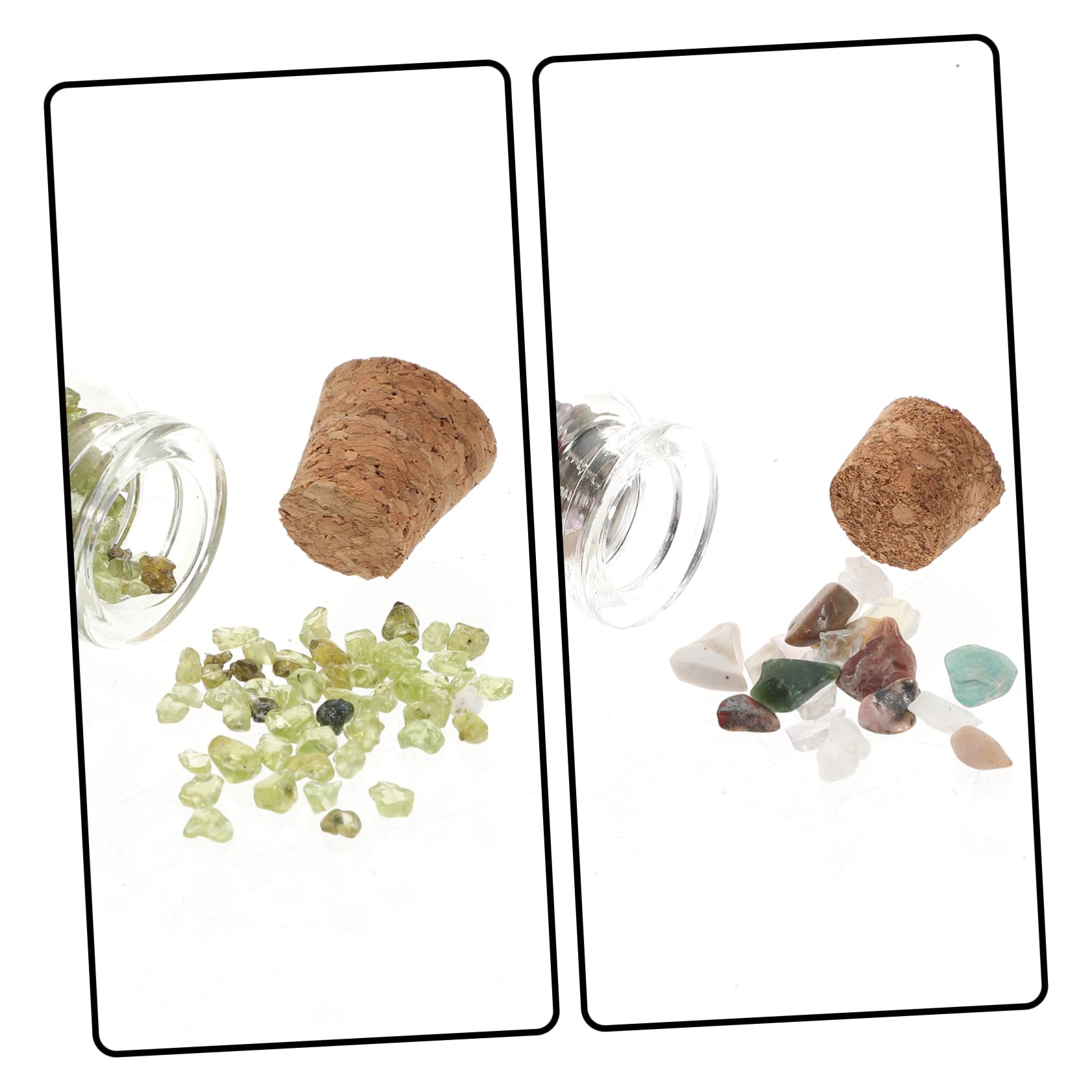 de Piedras Pulidas y Accesorios de Meditación para Decoración del Hogar 10 Botellas de Cristal Natural en Botellas de Deseos