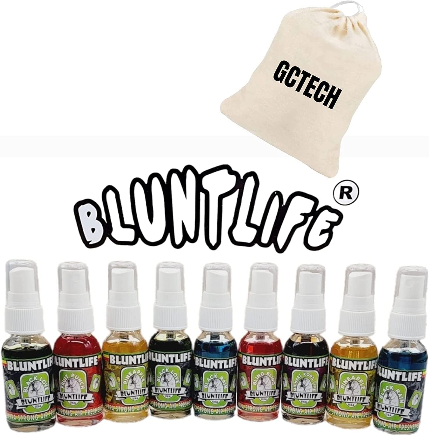 Blunteffects 100 Concentrated Air Freshener Car/Home Spray (5 Assorted Scents) (10