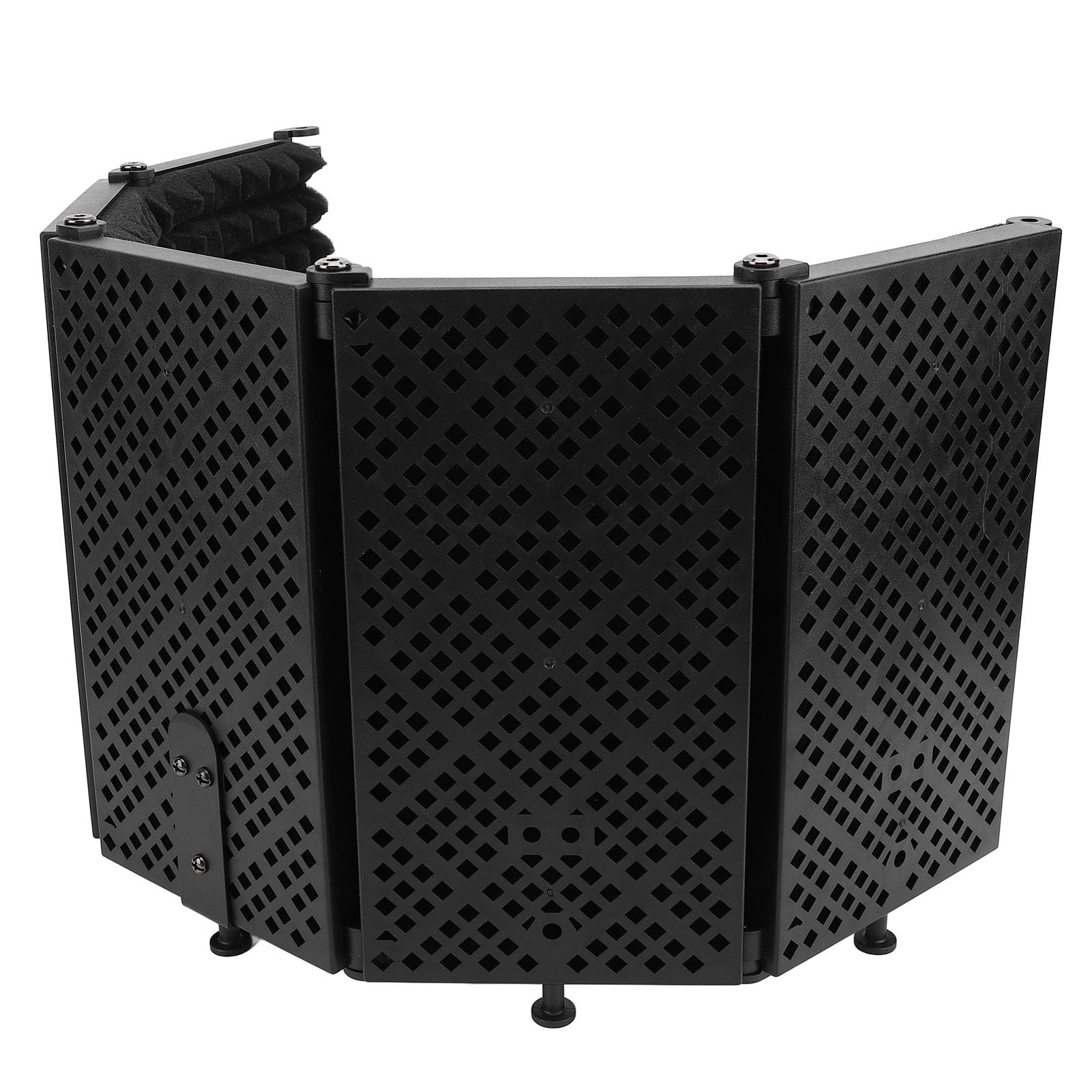 Jeffergarden Aislamiento de Micrófono Estudio de Reducción de Sonido con Filtro Pop Montaje de Choque Soporte de Trípode Plegable Diseño Ajustable para Grabar Podcasts Cantar