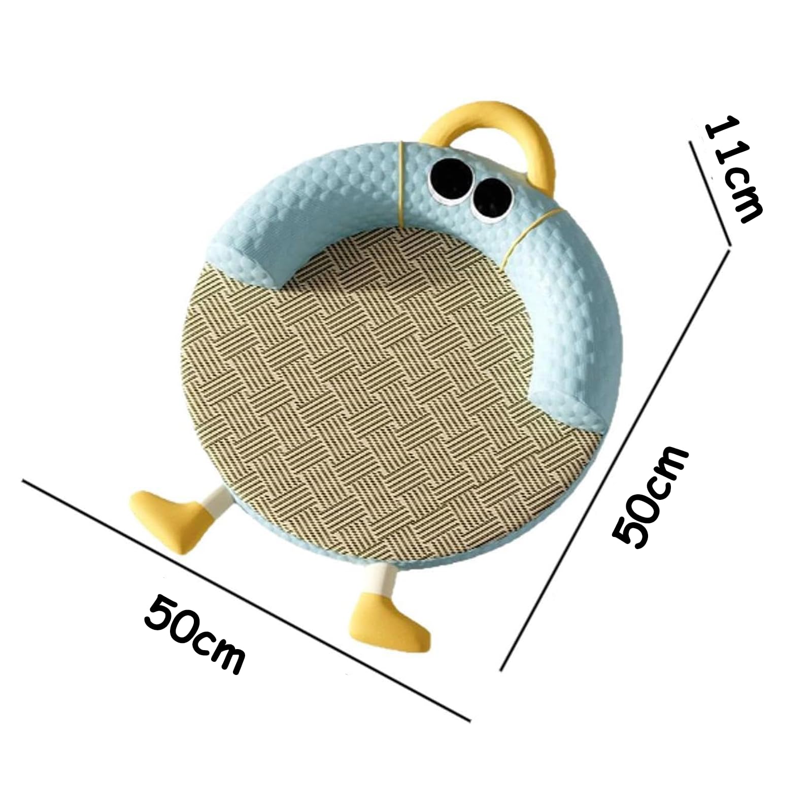 سرير للقطط من سكيسوبيت، سرير تبريد للحيوانات الاليفة مع بساط من الخيزران مع وسادة، سرير لطيف للحيوانات الاليفة للقطط او الكلاب الصغيرة (اخضر)