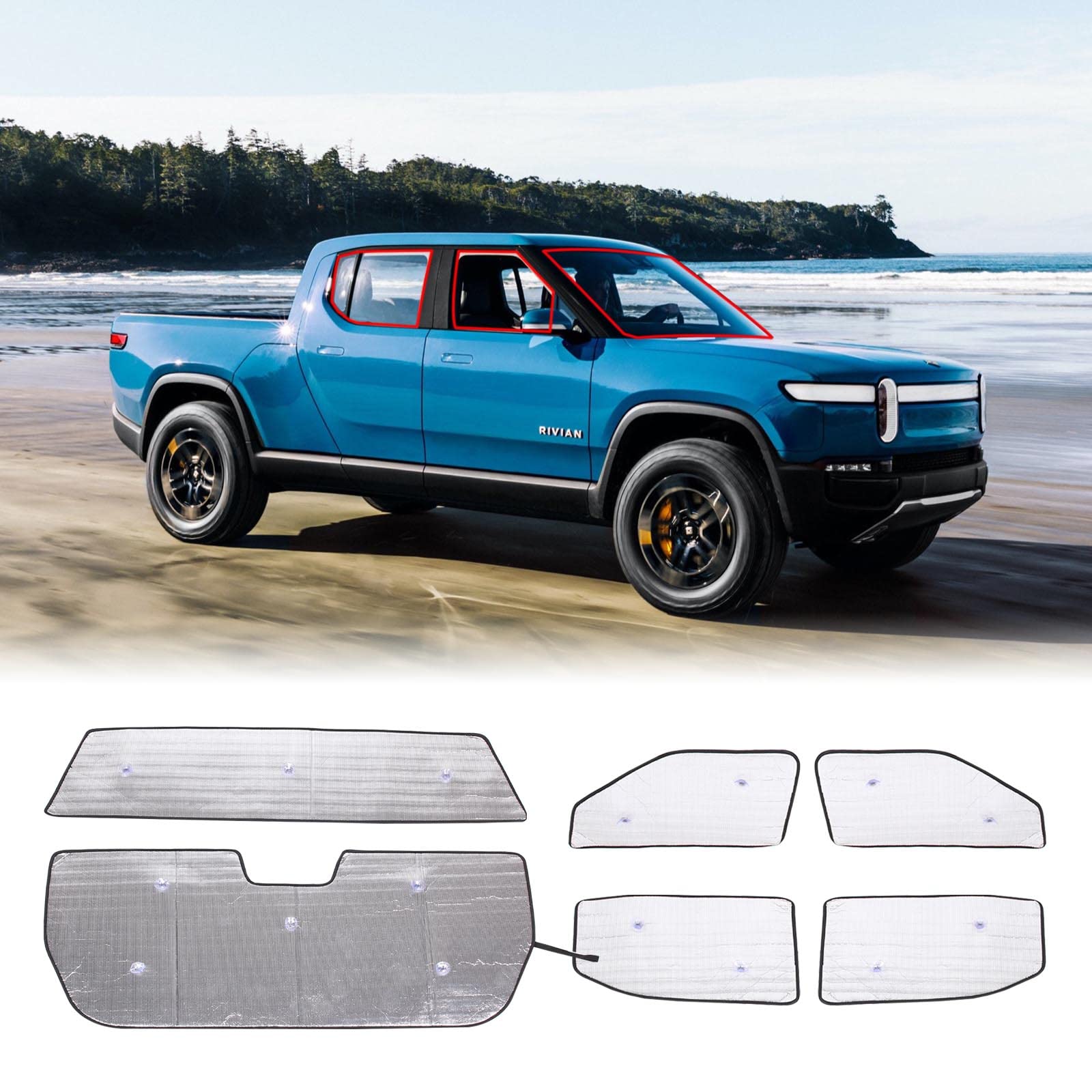 Photo 1 of 6Pcs Car Sun Shade Full Front Rear Window