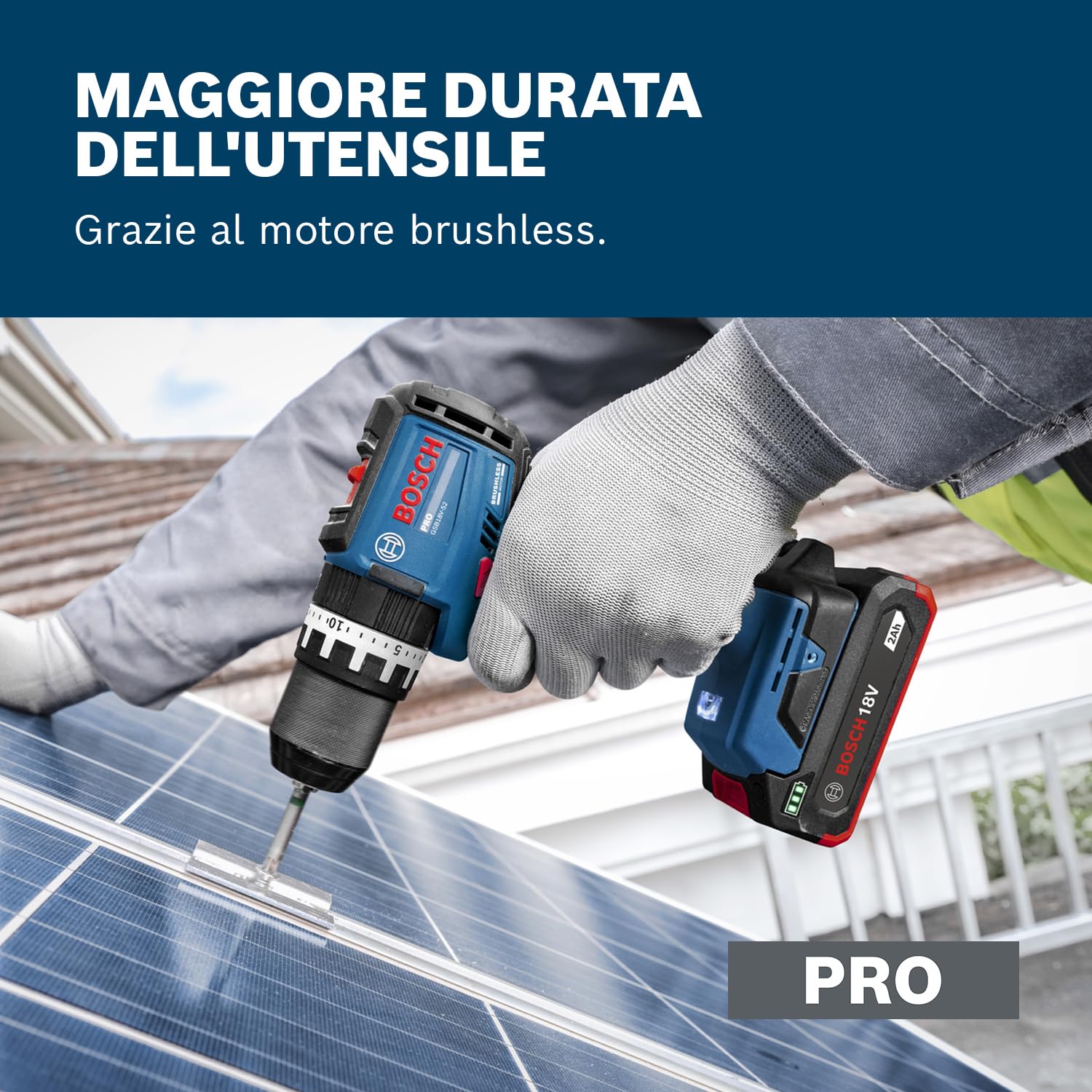 Bosch PRO 18V System Trapano-avvitatore a percussione a batteria GSB18V-52