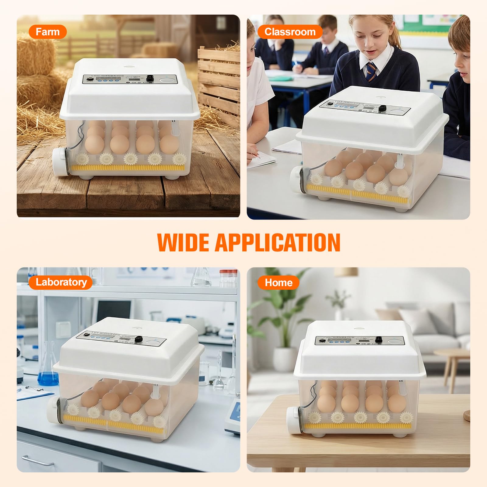Incubadora totalmente automática para 16 huevos, incubadora con 5 modos de incubación automáticos, control de temperatura, giro automático de huevos cada 90 minutos, llenado automático de agua y luz