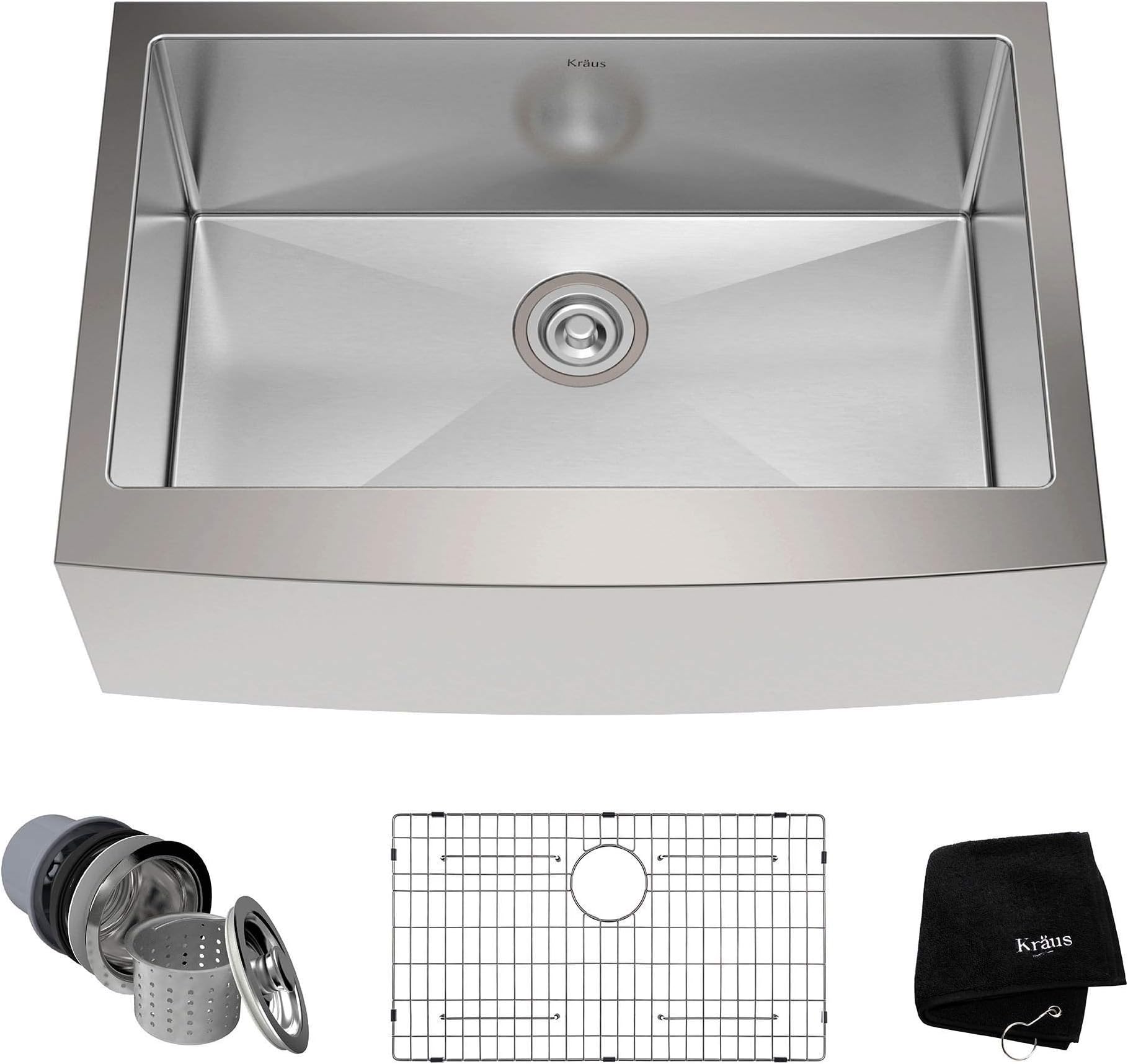 KHF200-30 Standart PRO Kitchen Stainless Steel Sink, 30 Inch Round Apron Single Bowl