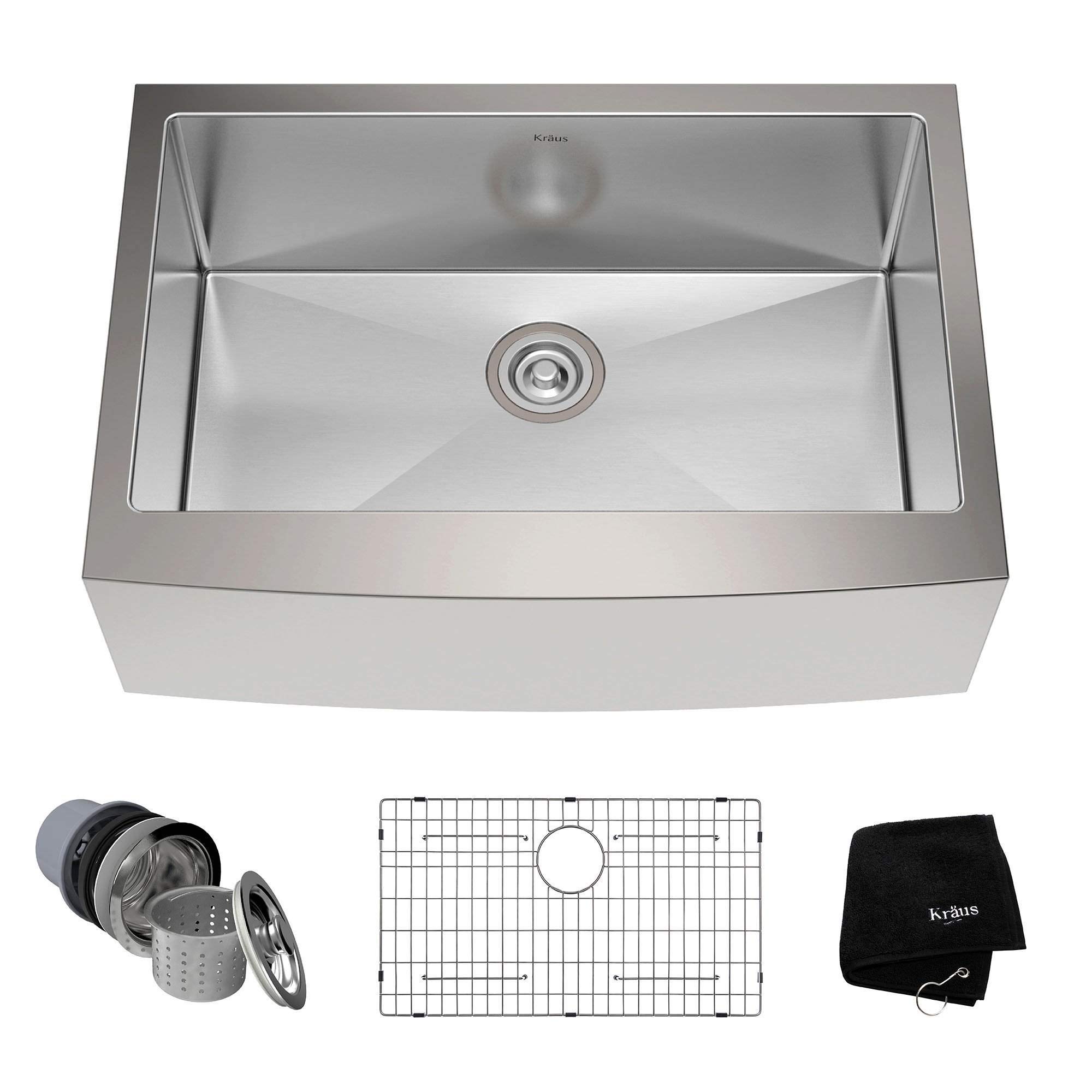KHF200-30 Standart PRO Kitchen Stainless Steel Sink, 30 Inch Round Apron Single Bowl