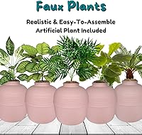 Vista 106 de Good Pet Stuff Kit original de caja de arena oculta y forro reutilizable, maceta redonda cerrada con plantas artificiales, sistema de filtro de olor