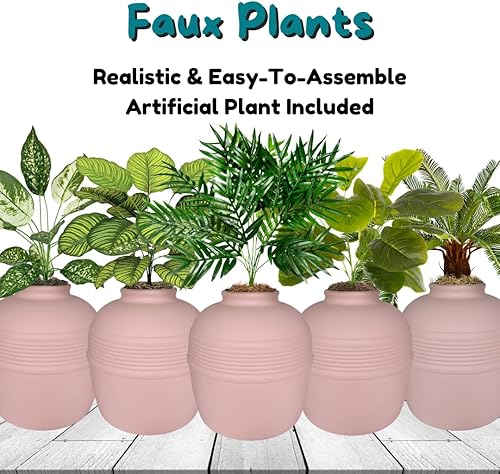 Miniatura 106 de Good Pet Stuff Kit original de caja de arena oculta y forro reutilizable, maceta redonda cerrada con plantas artificiales, sistema de filtro de olor