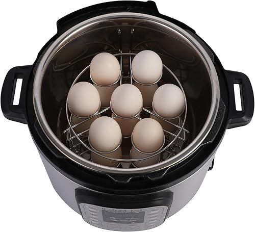 Miniatura 3 de 2 piezas de estante de vapor de huevos de versión mejorada, apilables, de acero inoxidable, salvamanteles para ollas instantáneas y accesorios de