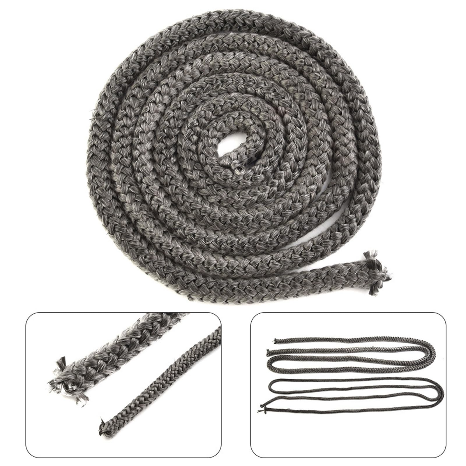 Guarnizione Porta Corda sigillante for caminetto da 10/12 mm | Cavo in fibra di vetro for porta della stufa a legna 2M(12mm)