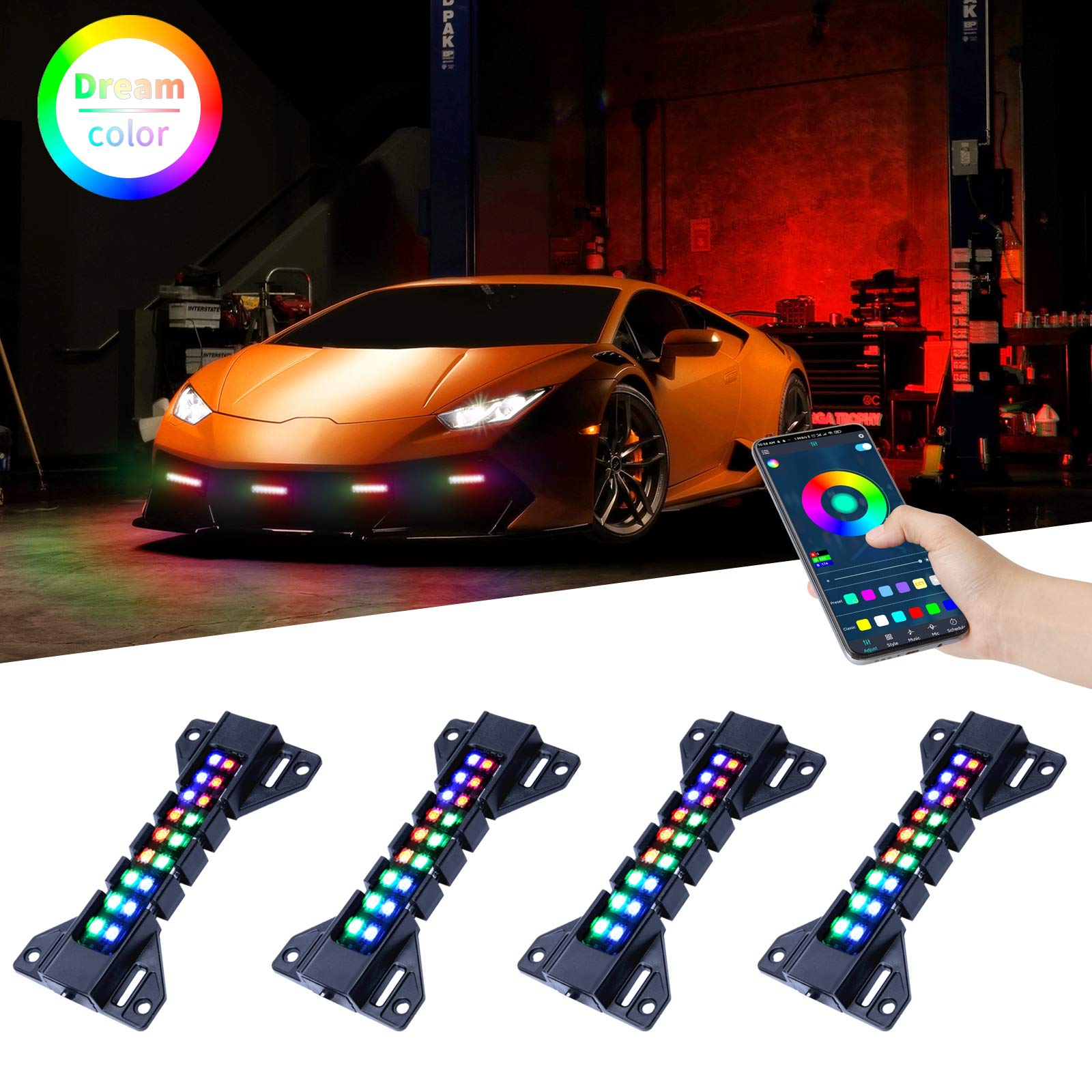 Buy OPL5 LED Grille Lights Dream Color,4 Pods Led Front Grill Lights