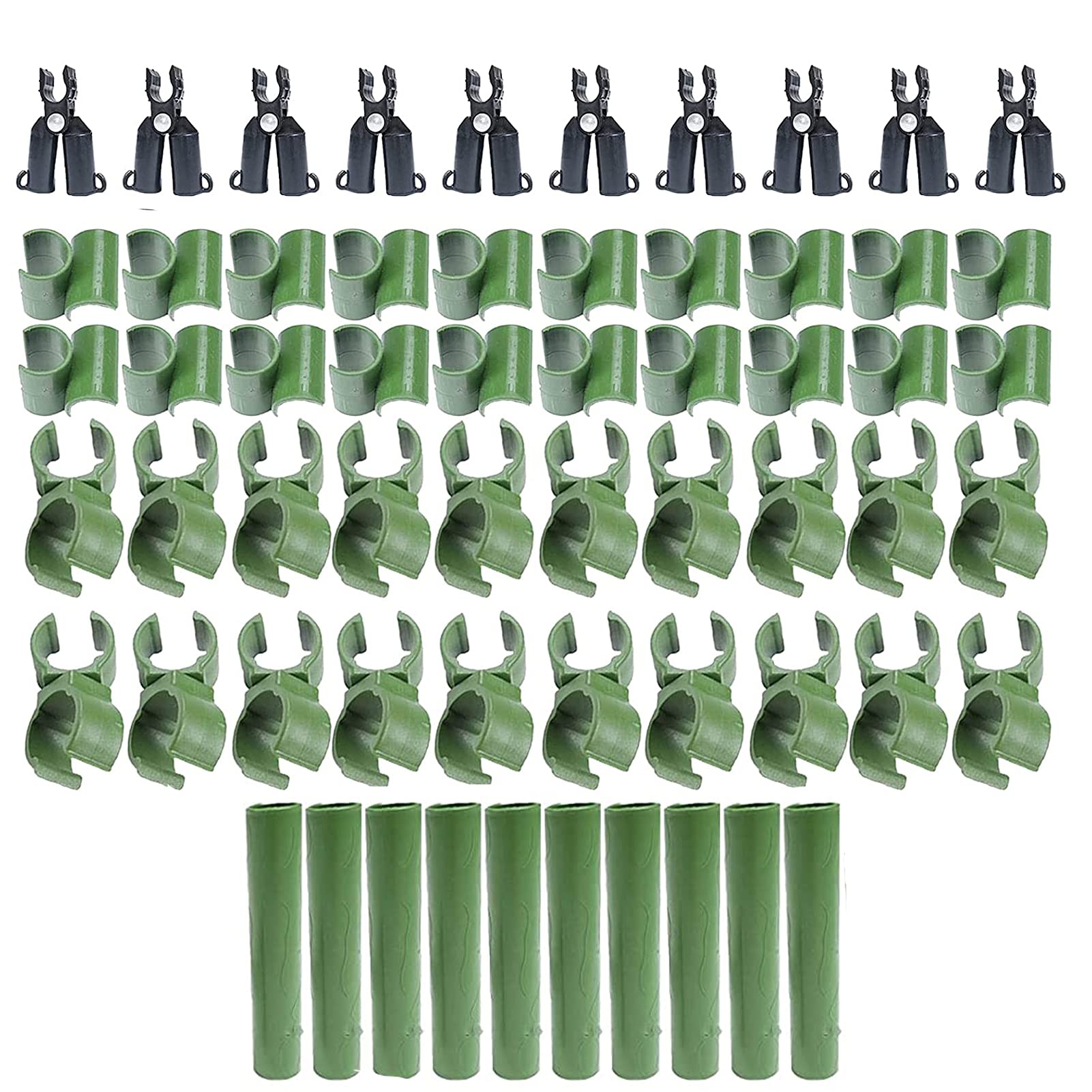 Otzoan, 60 pezzi per traliccio per piante da giardino, con clip di collegamento universale in plastica per giunti di collegamento con fibbia, in metallo, supporto per piante rampicanti (11 mm