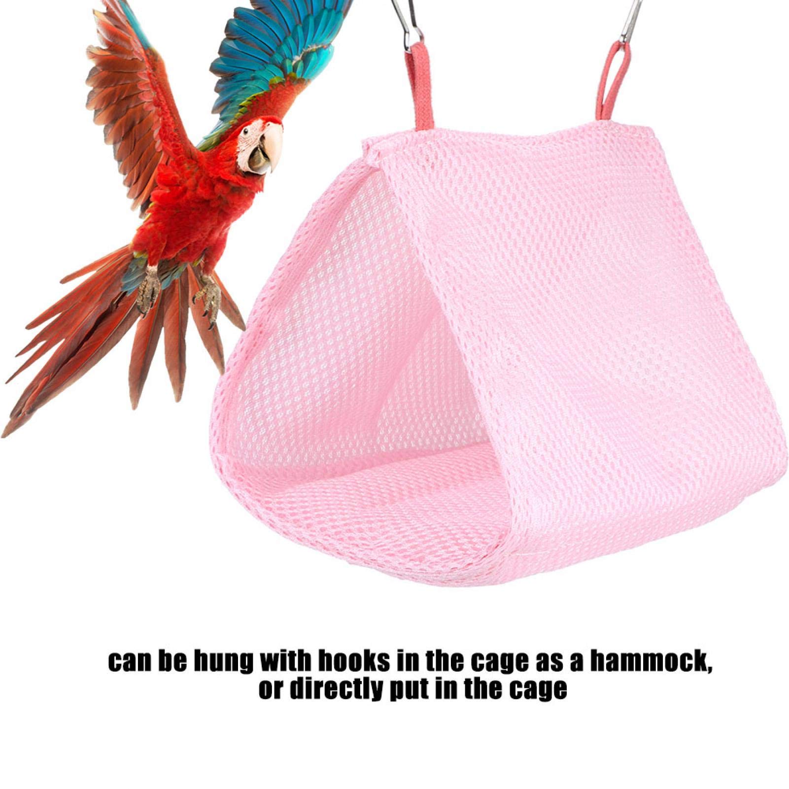 Estate Traspirante Maglia Pet Bird Pappagallo Nido Amaca Letto Criceto Casa Gabbia Giocattolo(rosa)