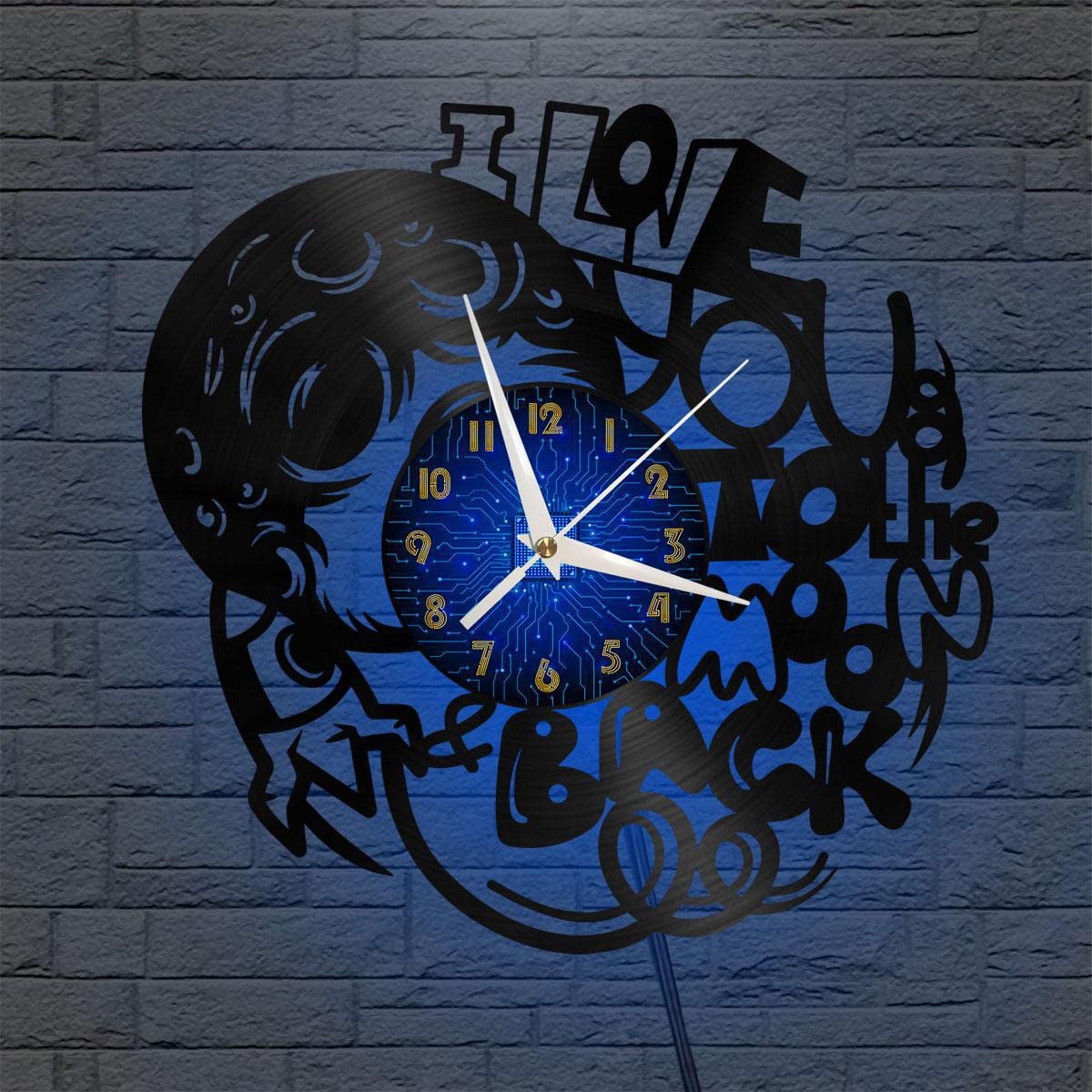 Horloge Murale en Vinyle Noir YHFR Déclaration d'Amour 30cm pour Salon et Chambre