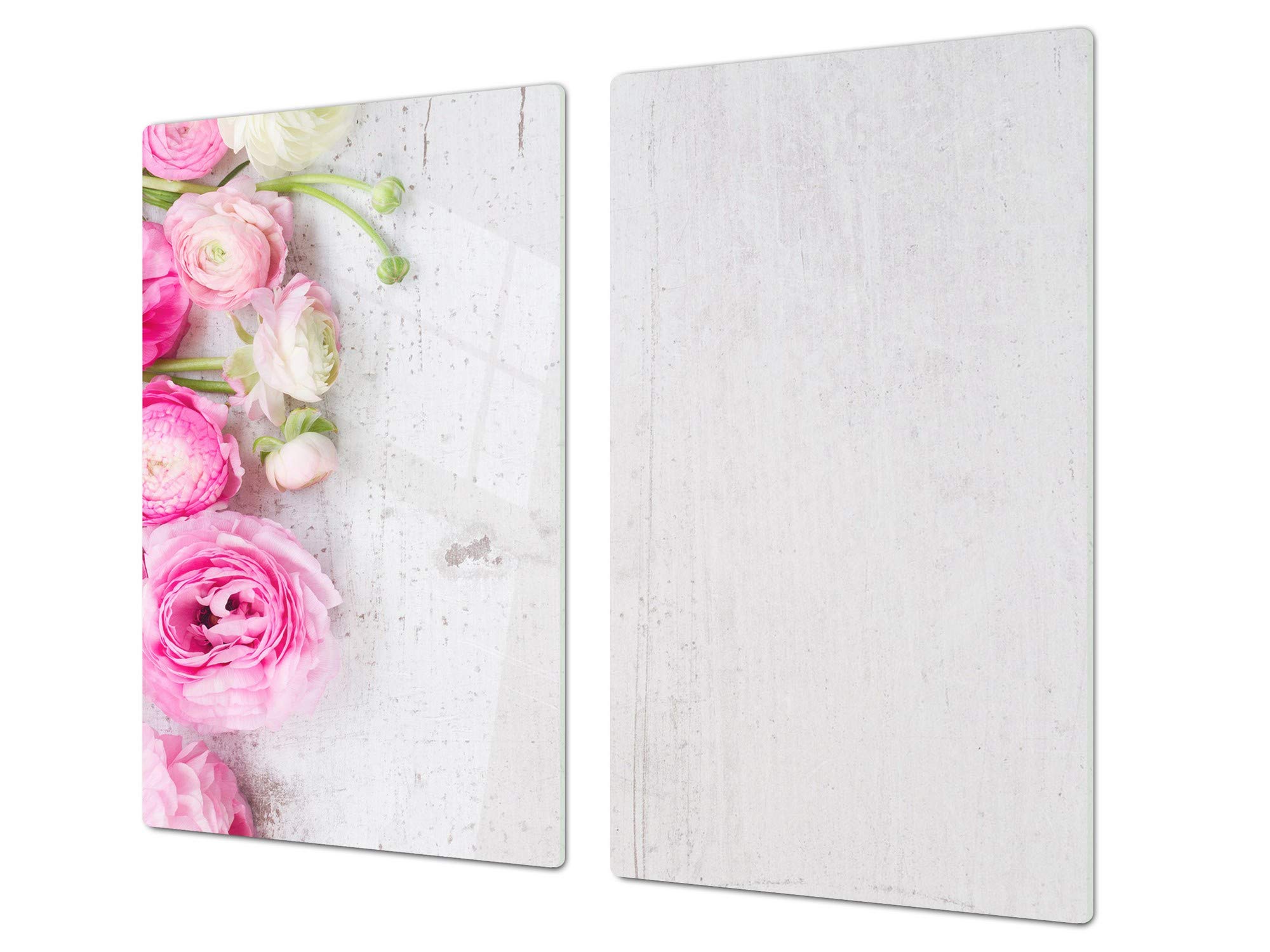 Keukenplank van gehard glas - afdekking inductiekookplaat - glazen snijplank; MAATREGELEN: ENKEL: 60 x 52 cm (23,62 x 20,47); DUBBEL: 30 x 52 cm (11,81 x 20,47); D13
