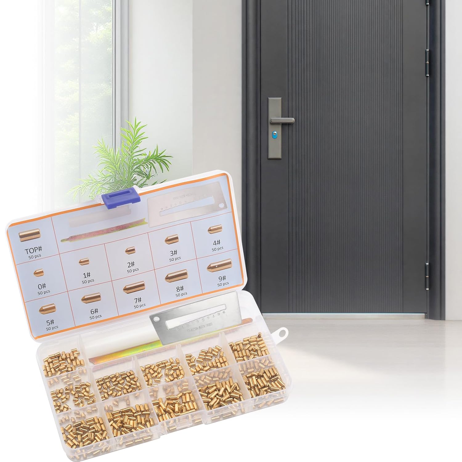 SC1 SC4 Keyway Rekey Kit Compatible with Schlage Rekey Kit – DIY Lock Rekeying Set for Home Security and Door Locks with Bottom Pins (0-9, 50 Each)