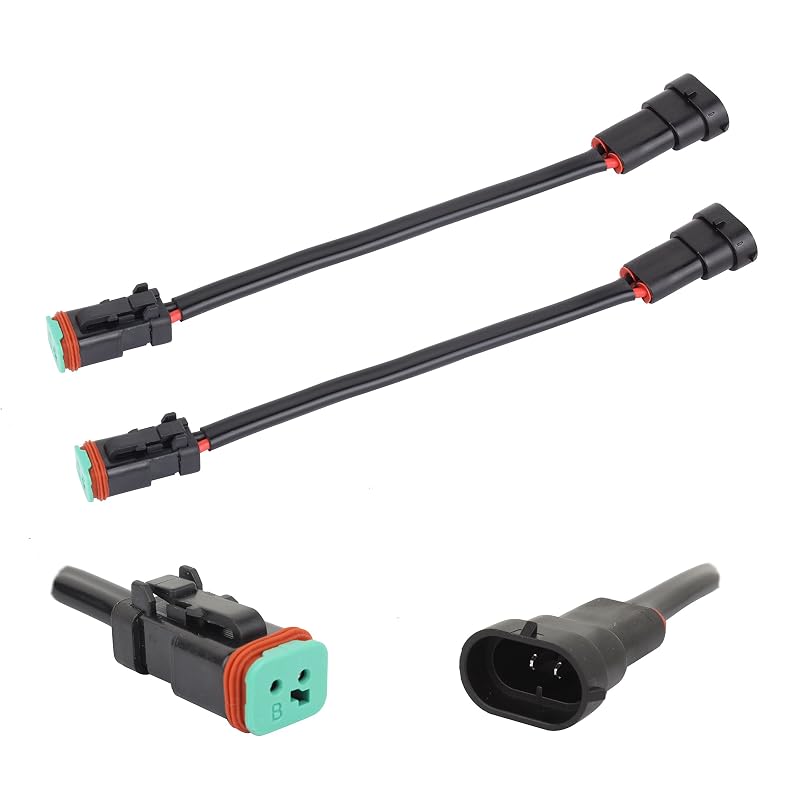 Adaptador de chicote H11 H8 para conector Deutsch DT DTP 2 pinos TOMALL H11-DT – 2 unidades
